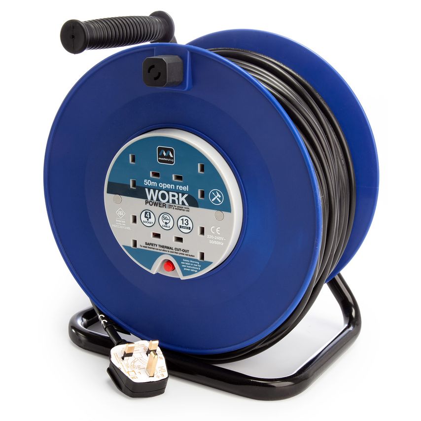13A 4 Gang Cable Reels Blue