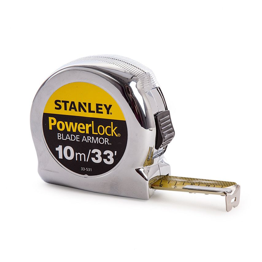 Stanley 0-33-531 PowerLock Metric/Imperial Tape Measure with Blade Armor 10m