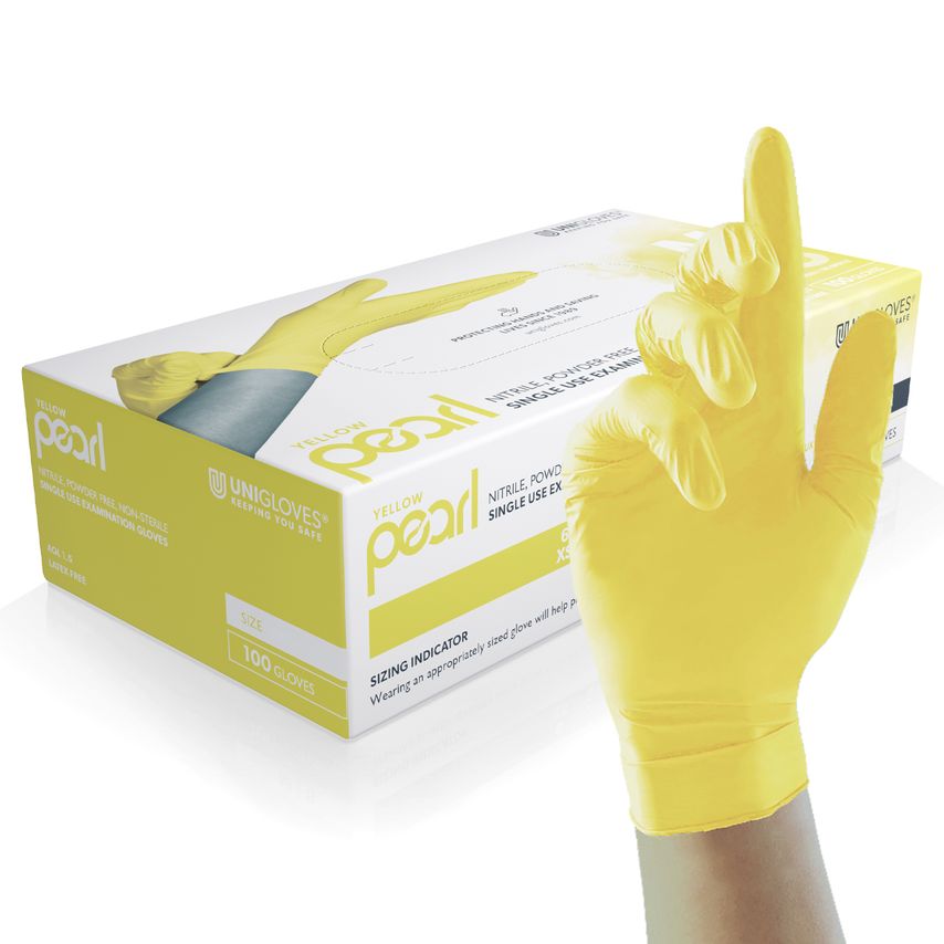 PEARL Yellow Pearl Nitrile Gloves 10X100=1000 Extra Small