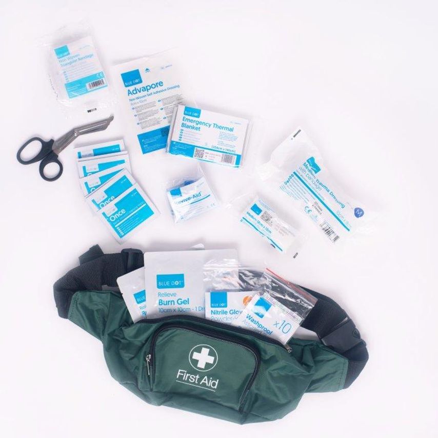 Crest Medical Blue Dot BS 8599-1 (2019) Travel Kit In Green Bum Bag (Each)