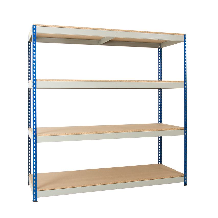 Anco Rivet Racking Shelving Bay 1830mm H x 2440mm W x 610mm D comes with 4 Shelv