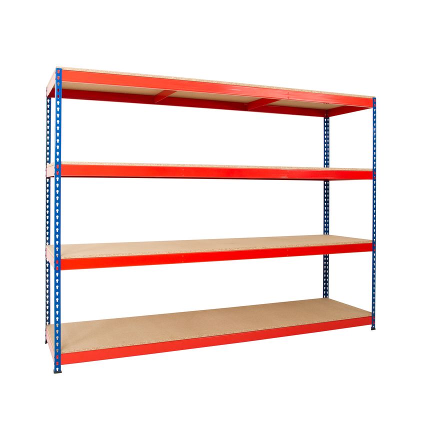 Anco Rivet Racking Shelving Bay 1980mm H x 1220mm W x 610mm D comes with 4 Shelv