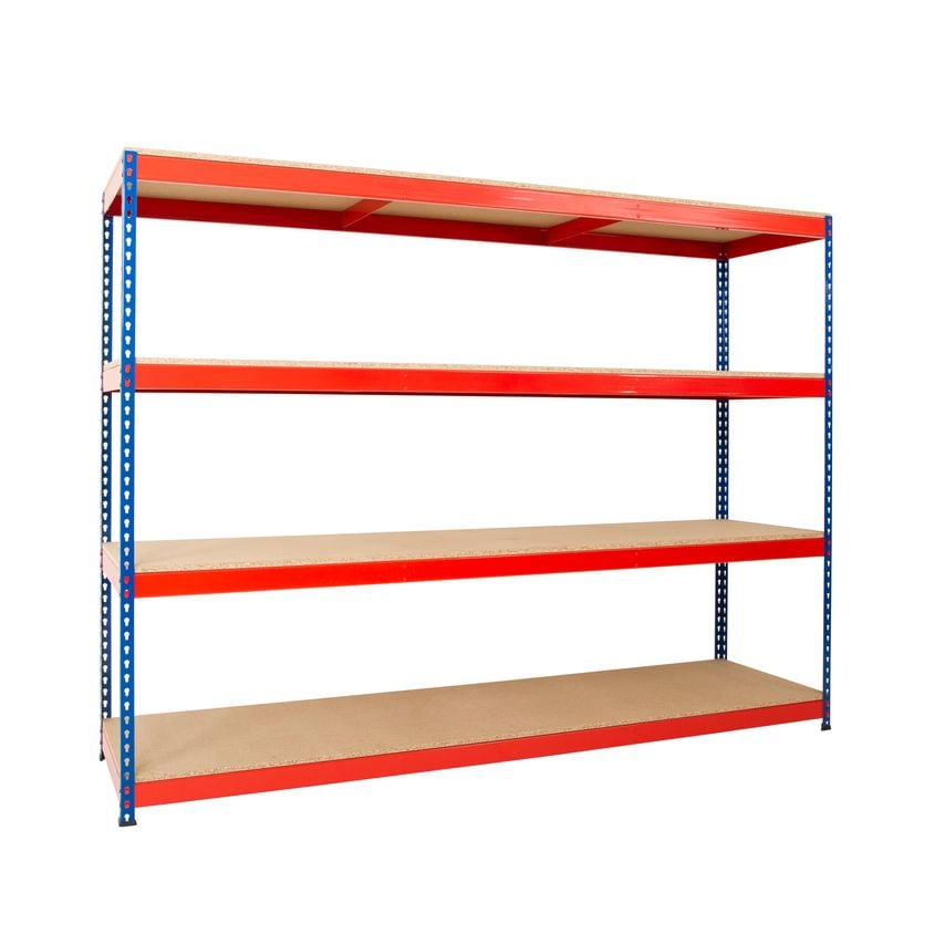 Anco Rivet Racking Shelving Bay 3660mm H x 2135mm W x 457mm D comes with 4 Shelv