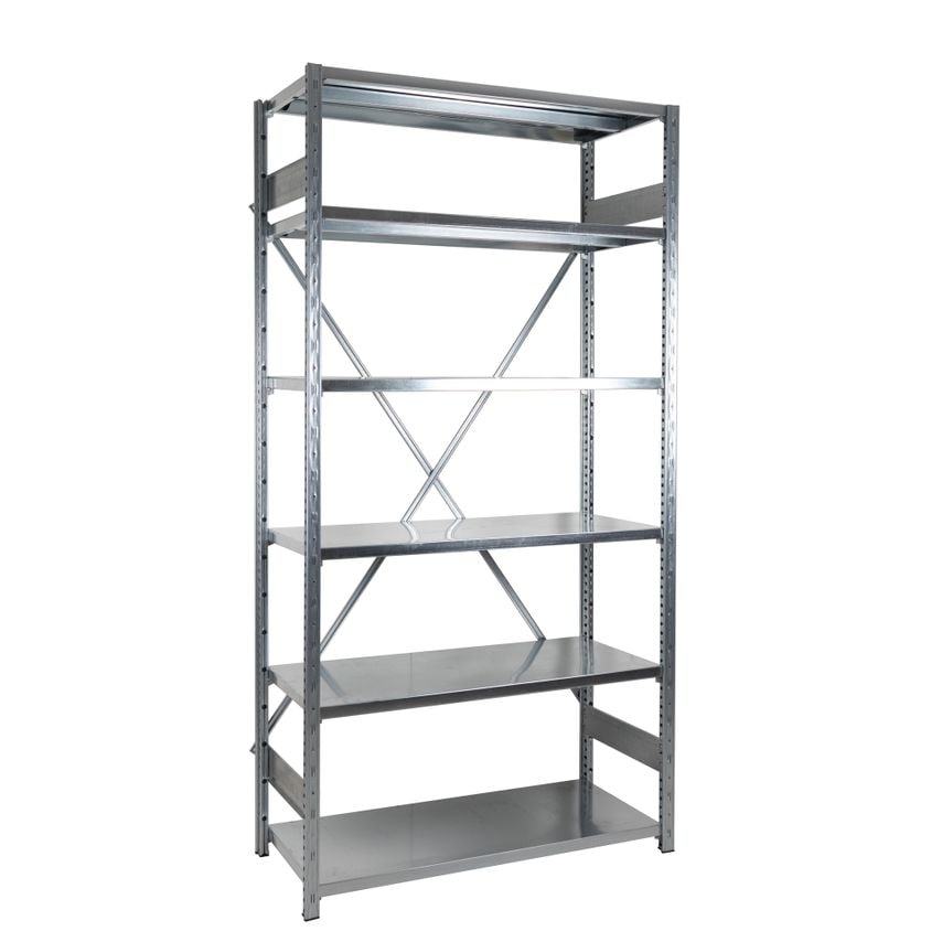 Expo 4G Steel Shelving Extension Bay - Galvanised
