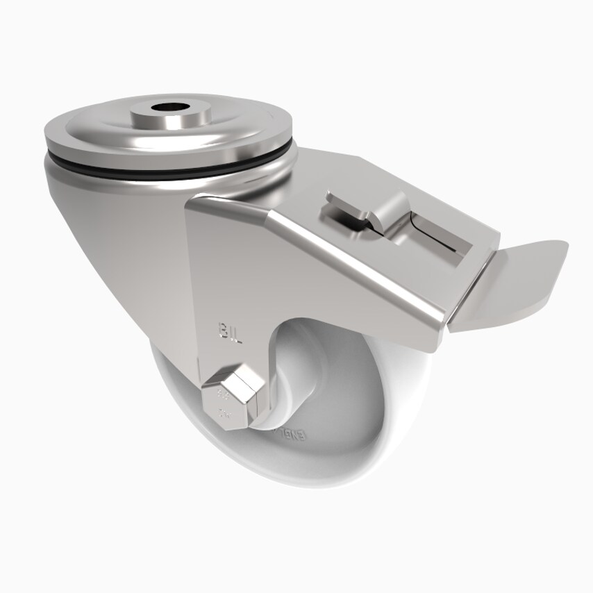 BIL Nylon Bolt Hole Swivel Castor Brake 100mm 270kg Load BZH100NYBBH12SWB
