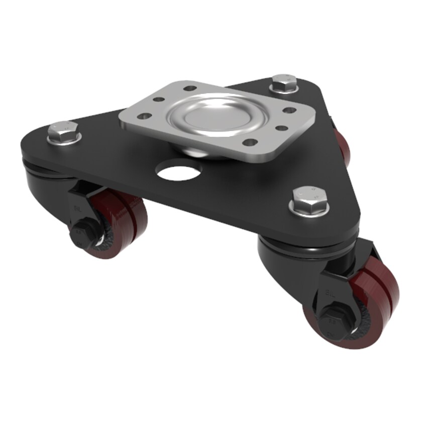 BIL Scenery Skate Polyurethane Cast Iron Plate Twin Swivel Castor 50mm 300kg Loa