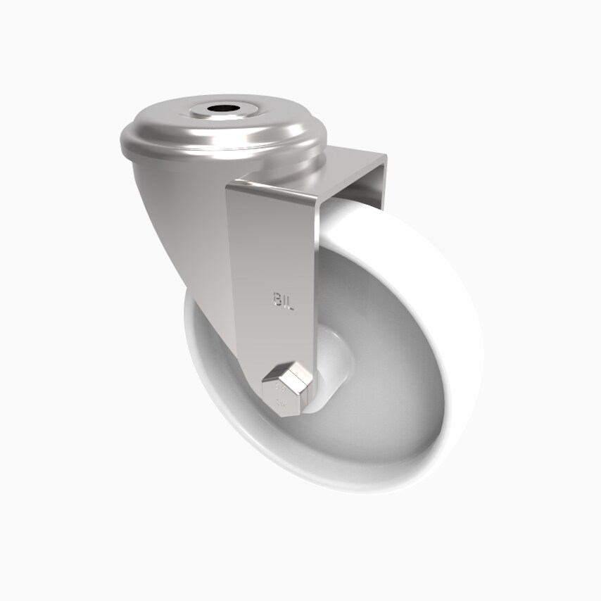 BIL Nylon Bolt Hole Swivel Castor 125mm 300kg Load BZEH125NYBH12