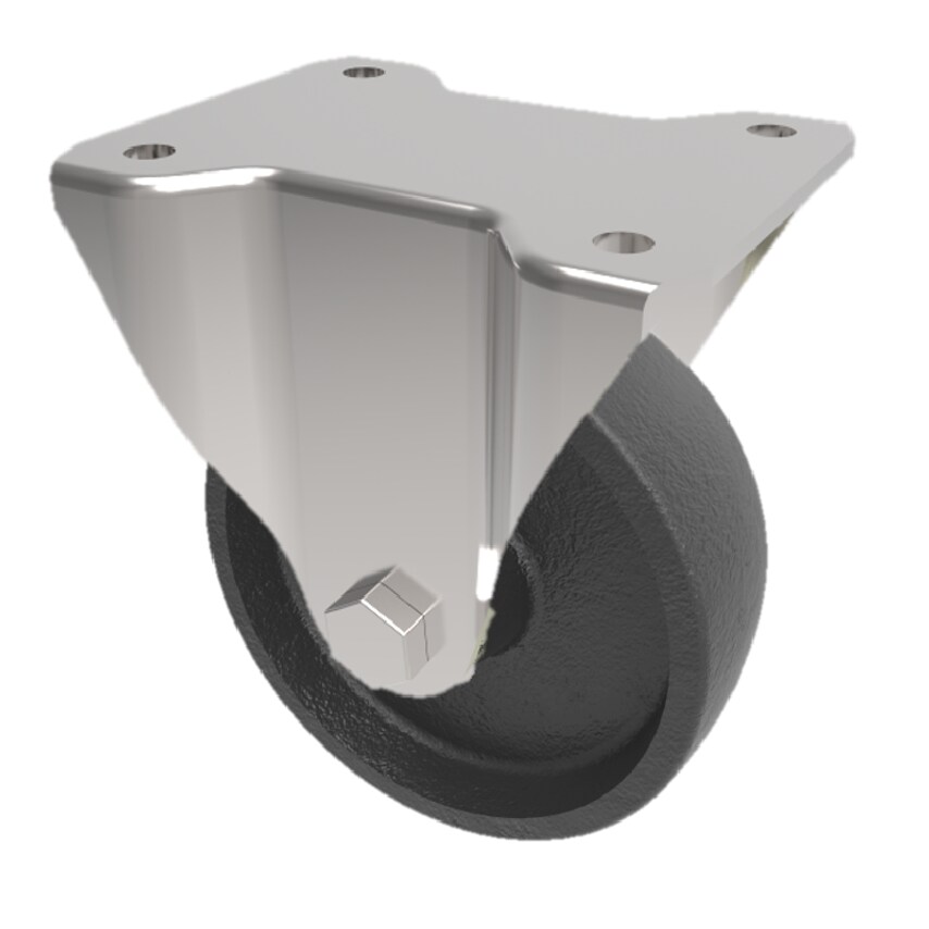 BIL Cast Iron Plate Fixed Castor 100mm 350kg Load BZPHF100CIBJ