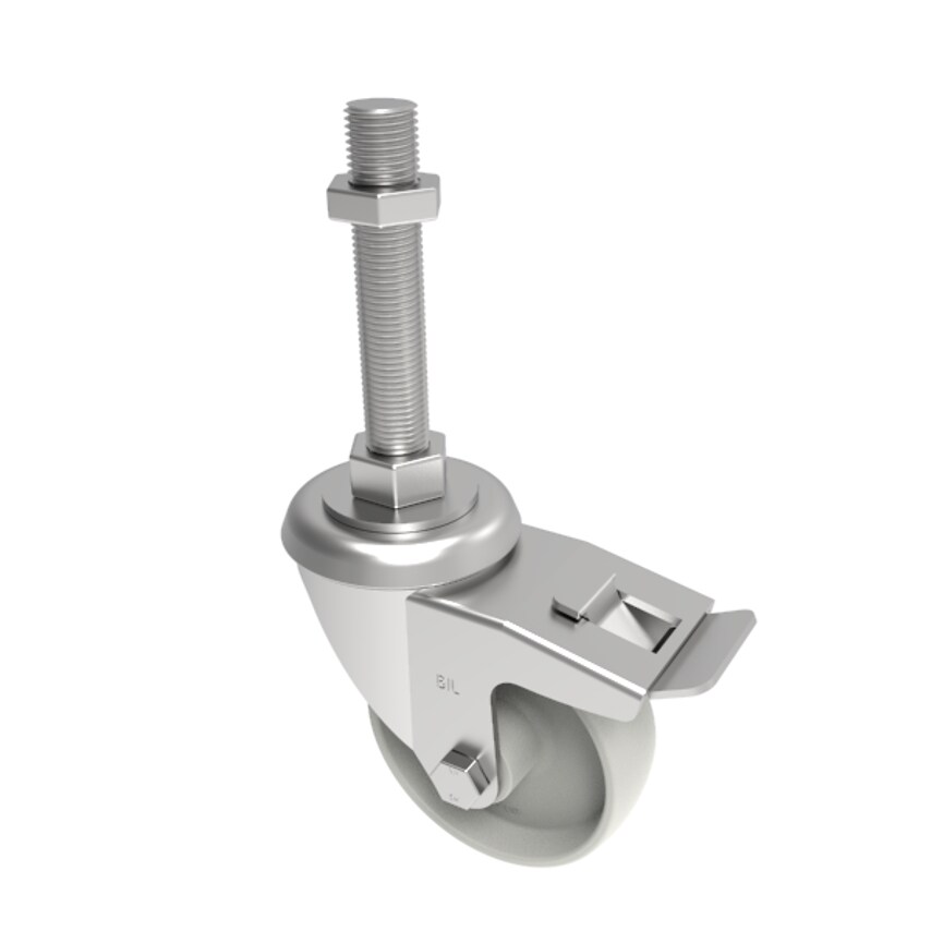 BIL Nylon Swivel Castor Brake 125mm 300kg Load BZEH125NYBSWBM20X150