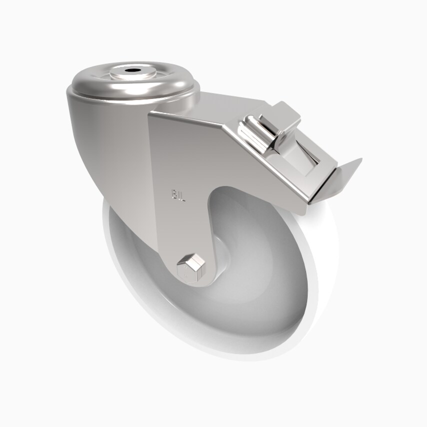 BIL Nylon Bolt Hole Swivel Castor Brake 200mm 500kg Load BZMM200NYBH16SWB