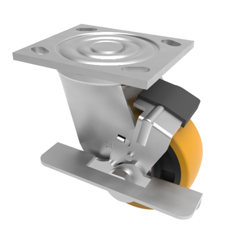 BIL Polyurethane Nylon Plate Swivel Castor Brake 150mm 600kg Load BZJ150XPNBJBK/