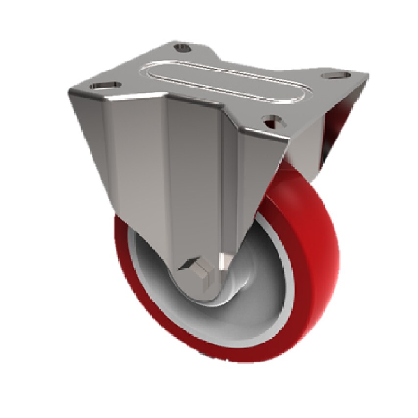 BIL Polyurethane Nylon Plate Fixed Castor 150mm 500kg Load BZPHF150PN