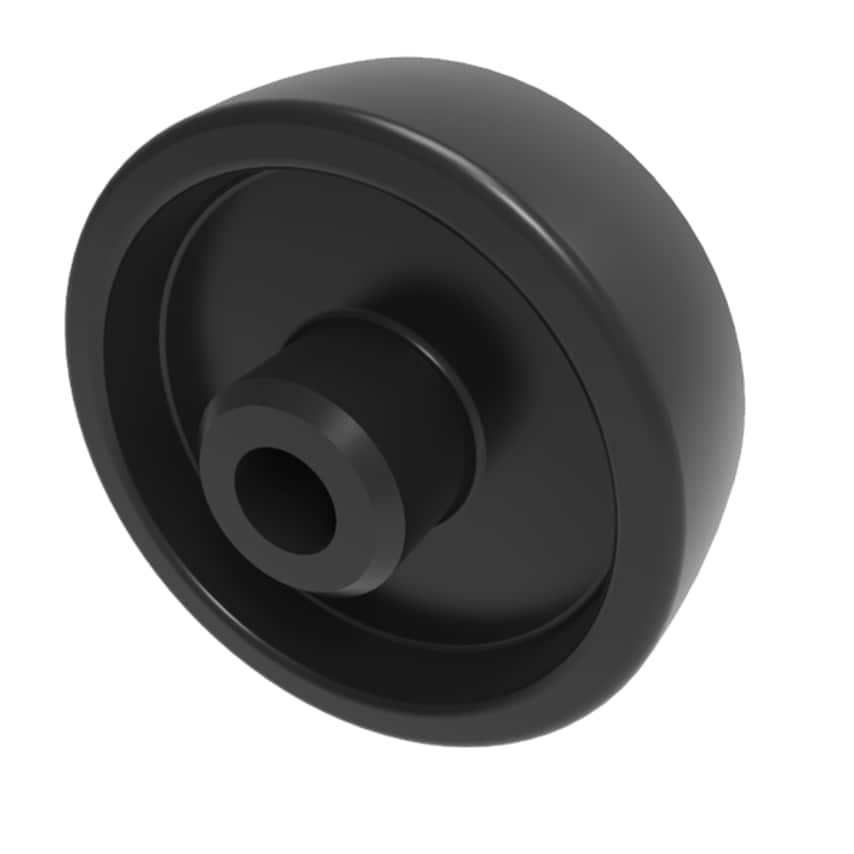 Nylon 75mm Plain Bearing Wheel 150kg Load BZMM75WNYBLK
