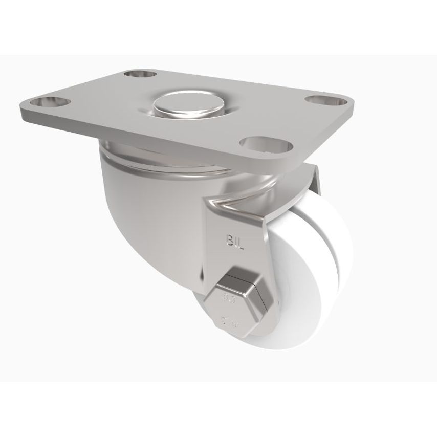 BIL Nylon Plate Swivel Castor 50mm 160kg Load 2BZLR50NY