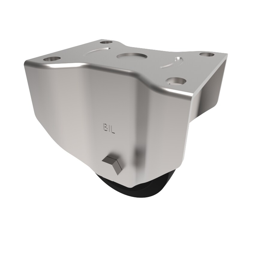 BIL Elastic Rubber Cast Iron Plate Fixed Castor 100mm 210kg Load BZPF100CRBJ