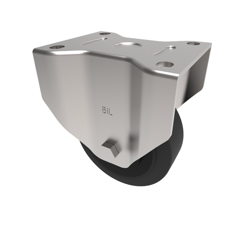 BIL Elastic Rubber Cast Iron Plate Fixed Castor 125mm 300kg Load BZPF125CRBJ