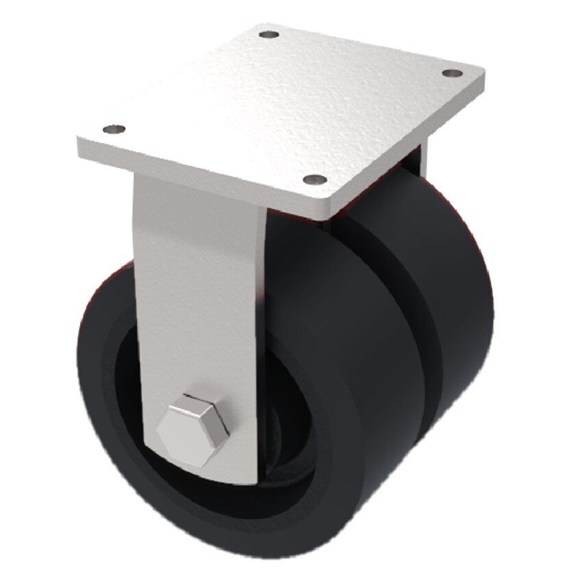 BIL Elastic Rubber Cast Iron Plate Fixed Castor 150mm 800kg Load 2BZQF150CUBJ