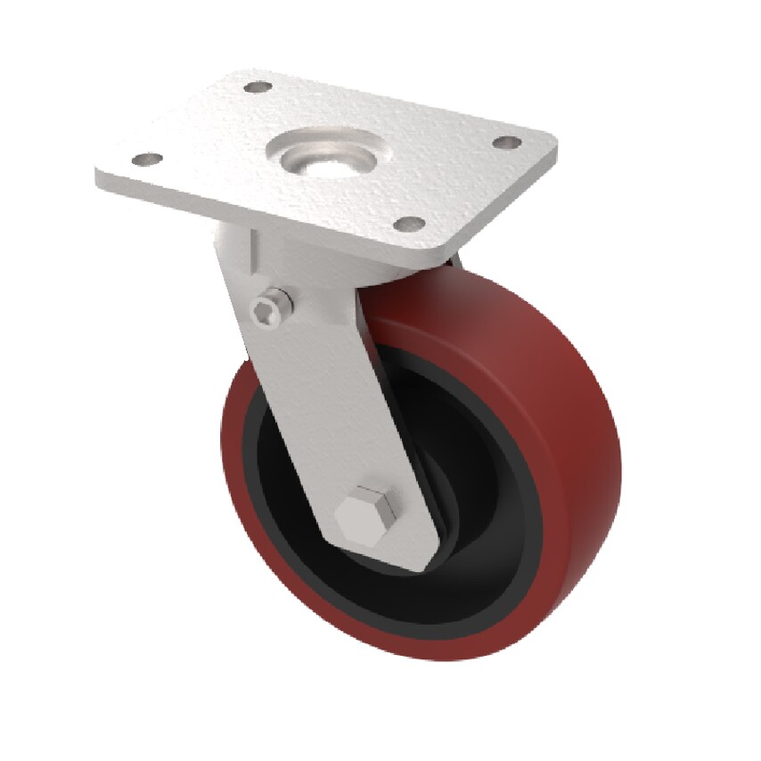 BIL Polyurethane Cast Iron Plate Swivel Castor 125mm 500kg Load BZMJ125PTBJ/50