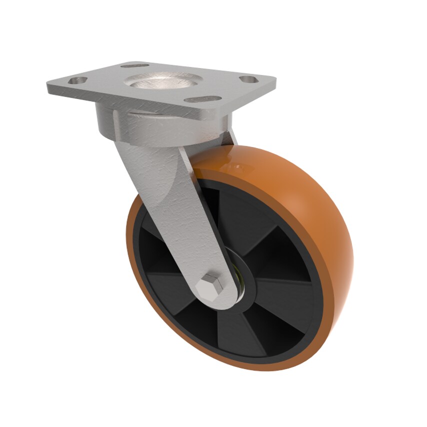 BIL Polyurethane Nylon Plate Swivel Castor 150mm 600kg Load BZK150XPNB