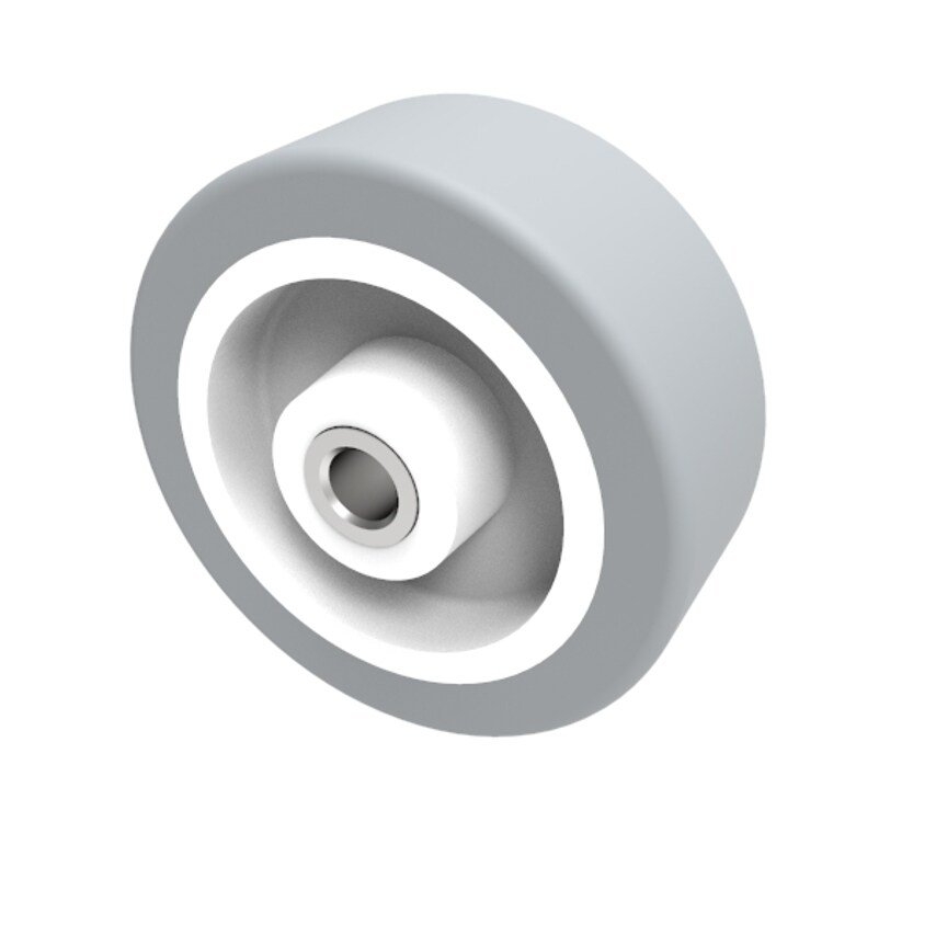 Grey Rubber 50mm Plain Bearing Wheel 40kg Load BZED50WVGR