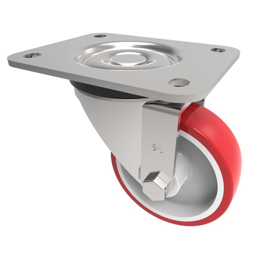 BIL Polyurethane Nylon Plate Swivel Castor 100mm 250kg Load BZPH100NP