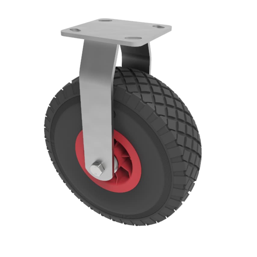 BIL Pneumatic wheel Plate Fixed Castor 300mm 155kg Load BZFPCF300PP