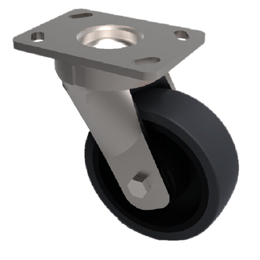 BIL Elastic Rubber Cast Iron Plate Swivel Castor 250mm 750kg Load BZK250CRBJ/75