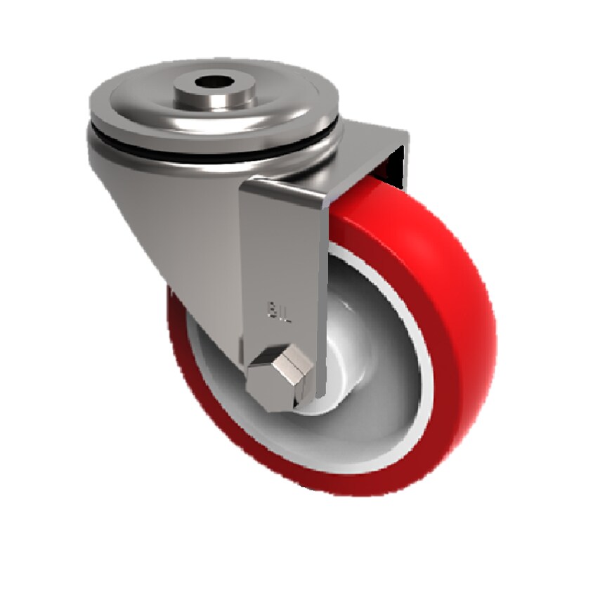 BIL Polyurethane Nylon Bolt Hole Swivel Castor 160mm 350kg Load BZMM160PNBBH12