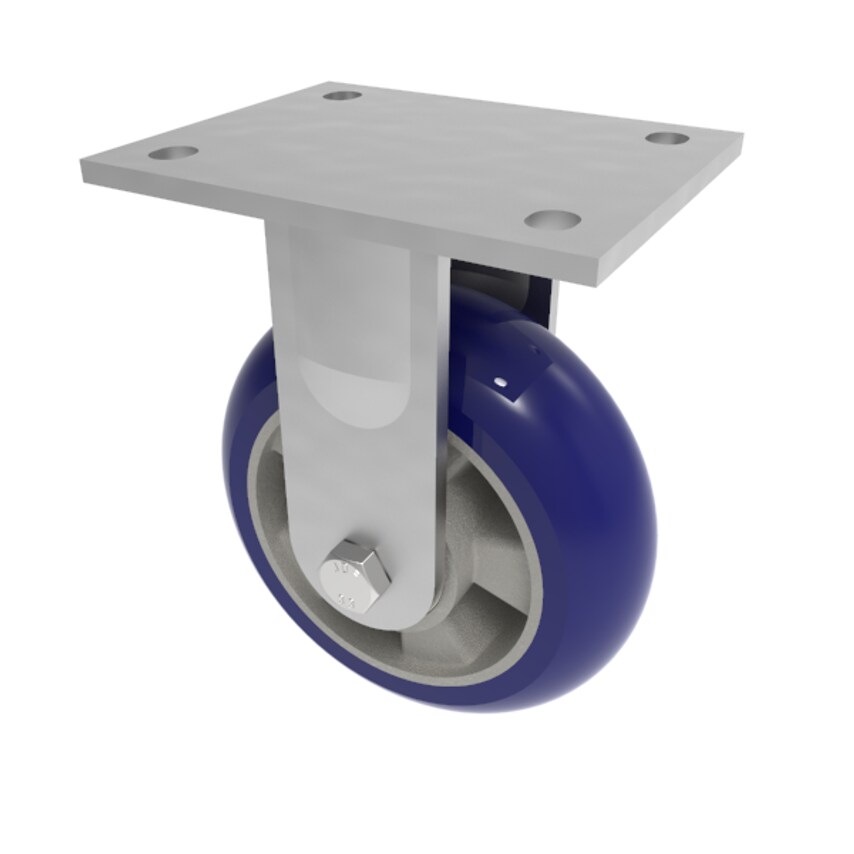 BIL Softer Ergonomic Polyurethane Plate Fixed Castor 150mm 500kg Load BZMJF150RS