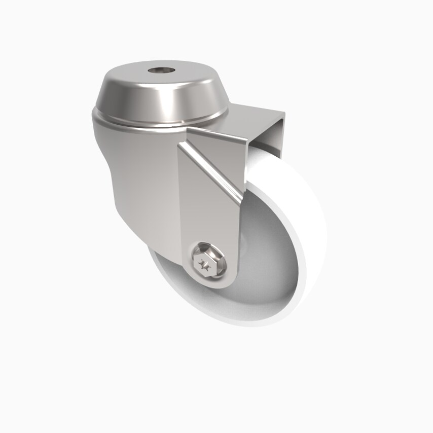 BIL Nylon Bolt Hole Swivel Castor 75mm 60kg Load BZRA75NYBH10