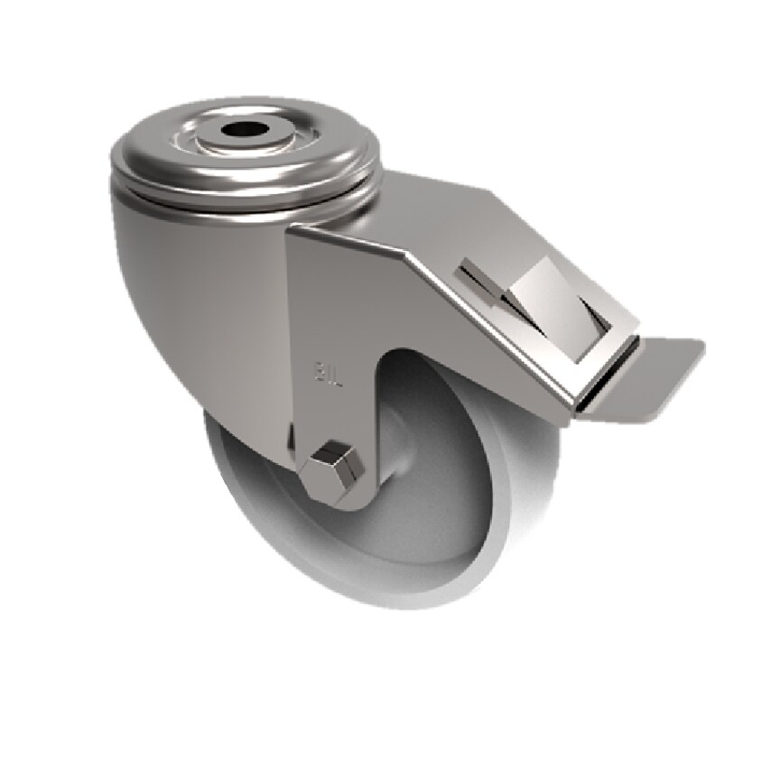 BIL Nylon Bolt Hole Swivel Castor Brake 100mm 200kg Load SSMM100NYBBH12SWB