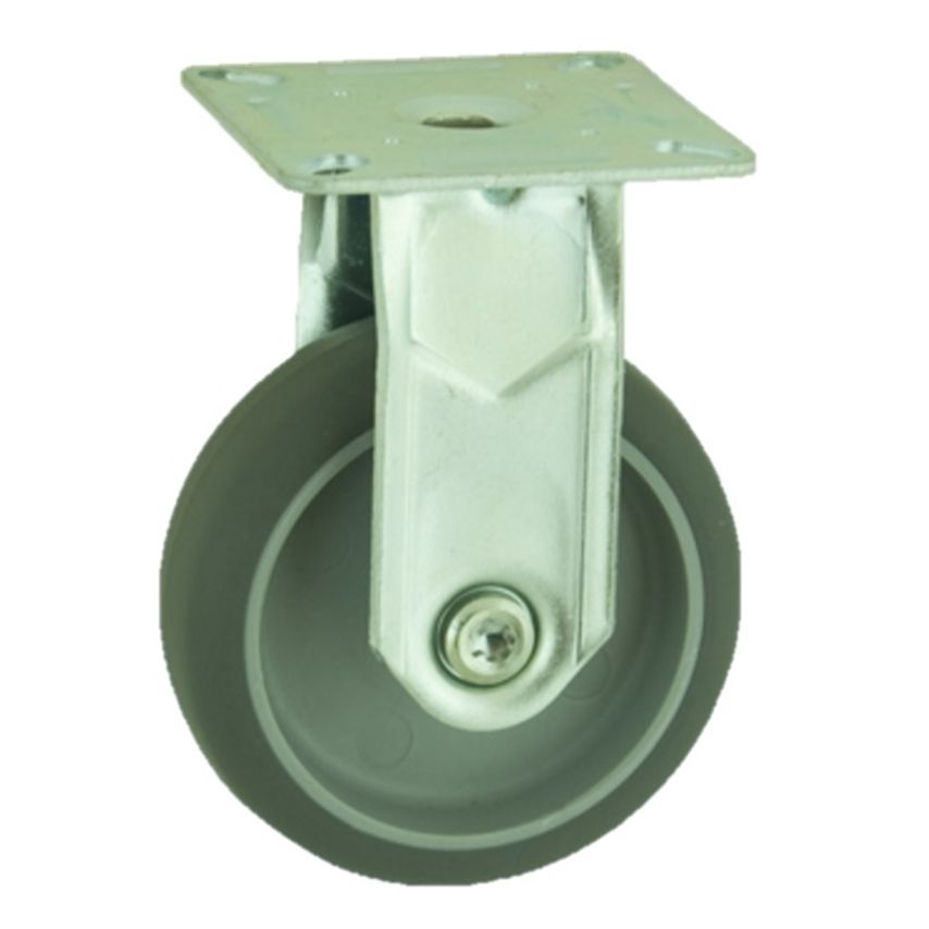 BIL Grey Rubber Plate Fixed Castor 50mm 50kg Load SSRAF50VGRBJ