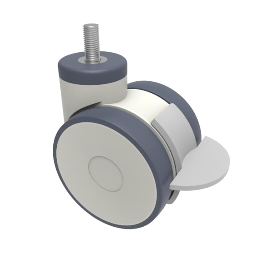 BIL Grey Rubber Stem Swivel Castor Brake100mm 90kg load NTW100TPRBJSWBST