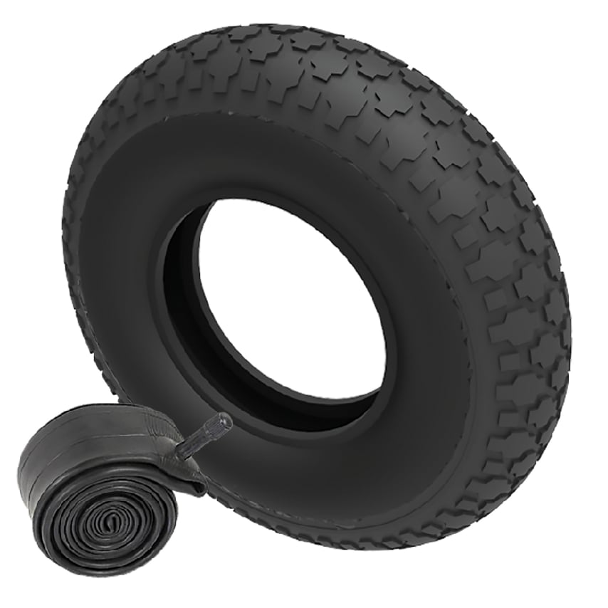 Pneumatic tyre and tube 400mm x 100mm (4.00 x 8) block 4 ply TYRE/TUBE4004B