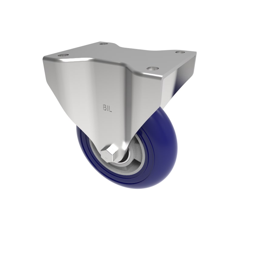 BIL Soft Ergonomic Speed Polyurethane Plate Fixed Castor 160mm 550kg Load BZSPHF