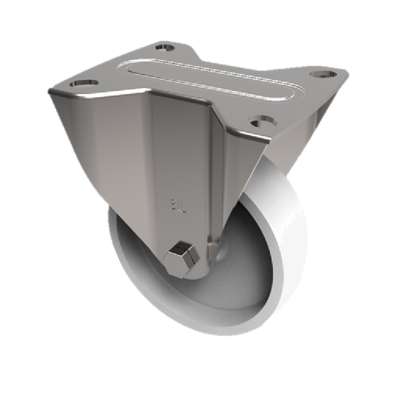 BIL Polypropylene Plate Fixed Castor 80mm 110kg Load SSMMF80PL