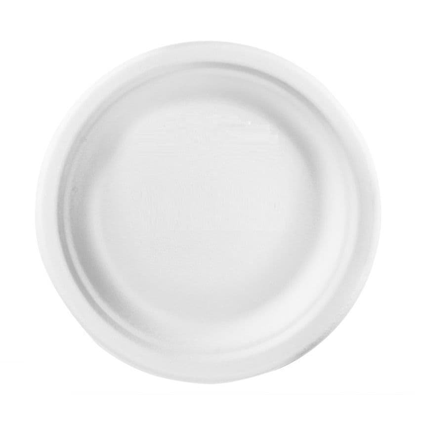 Round Compostable Bagasse Plates 226mm 500 Plates