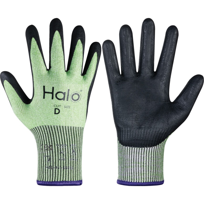 Halo Foam Nitrile Cut 5 Glove Green Size 7