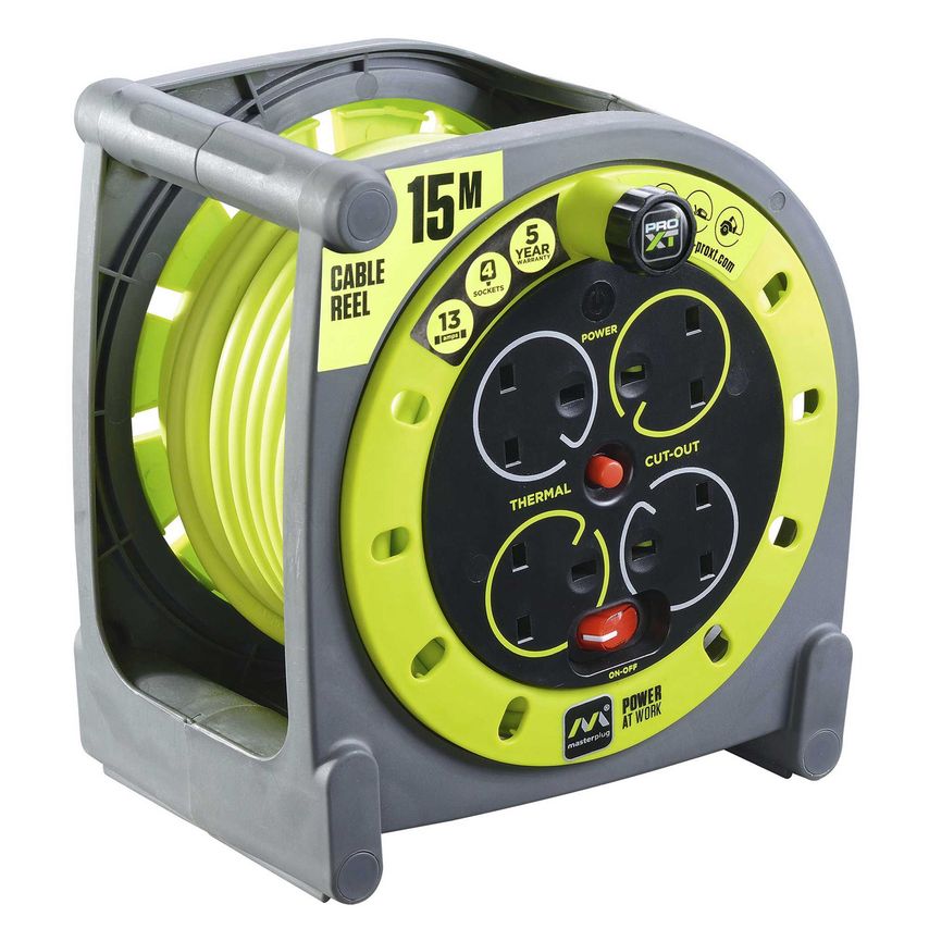 HMU15134SL Pro-XT 13A Case Cable Reel 4 Socket 15m 240V