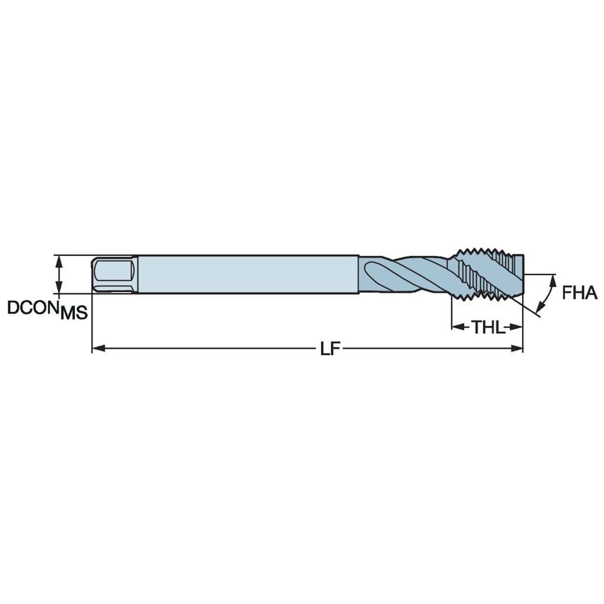 Sandvik Coromant CoroTap 300 Cutting Tap with Spiral Flutes T300-NM100DB-M5X050B