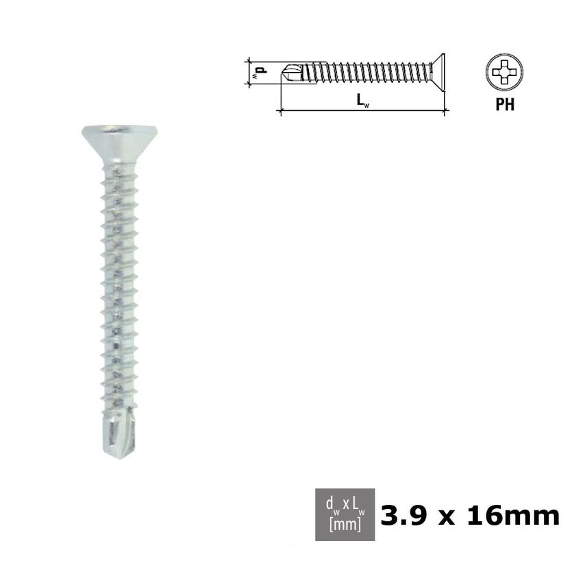 Self Tapping Screw uPVC PVC PH Head Selfdrilling Galvanized Zoro UK
