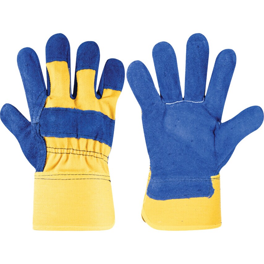 Superior Split Leather S5 Rigger Gloves Blue/Gold