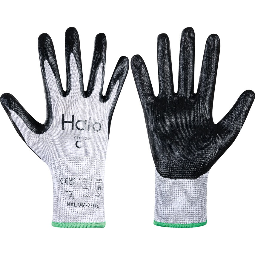 Halo Cut C 13g Foam Nitrile Palm Coated Glove Size-9, Pack of 12
