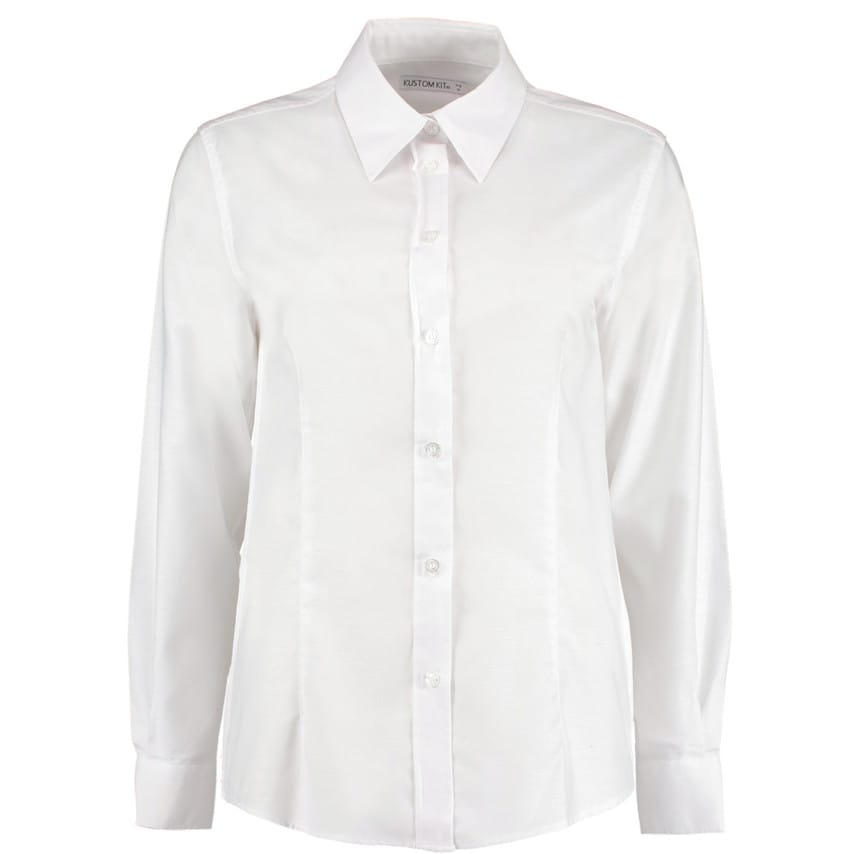 Kustom Kit KK361 L/S White Ladies Oxford Shirt Size 12