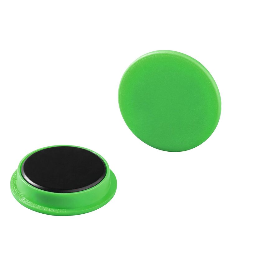 Durable Strong Circular Button Magnets for Fridge Memos, 20 Pack, 37mm, Green