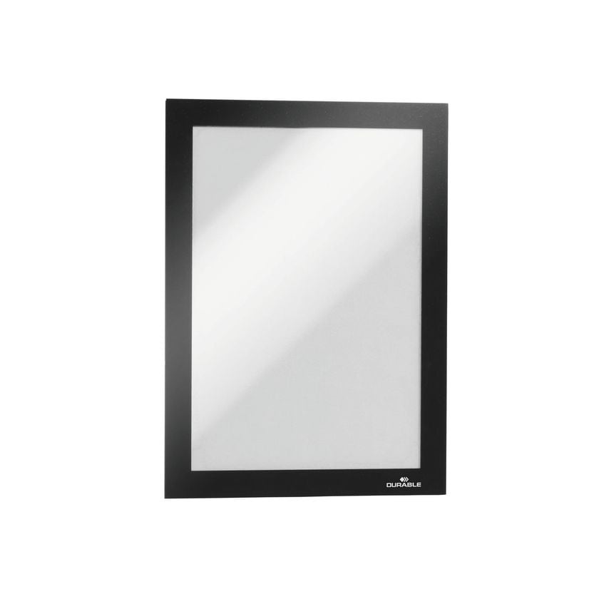 Durable Duraframe Self Adhesive Magnetic Signage Frame, 2 Pack, A5 Black