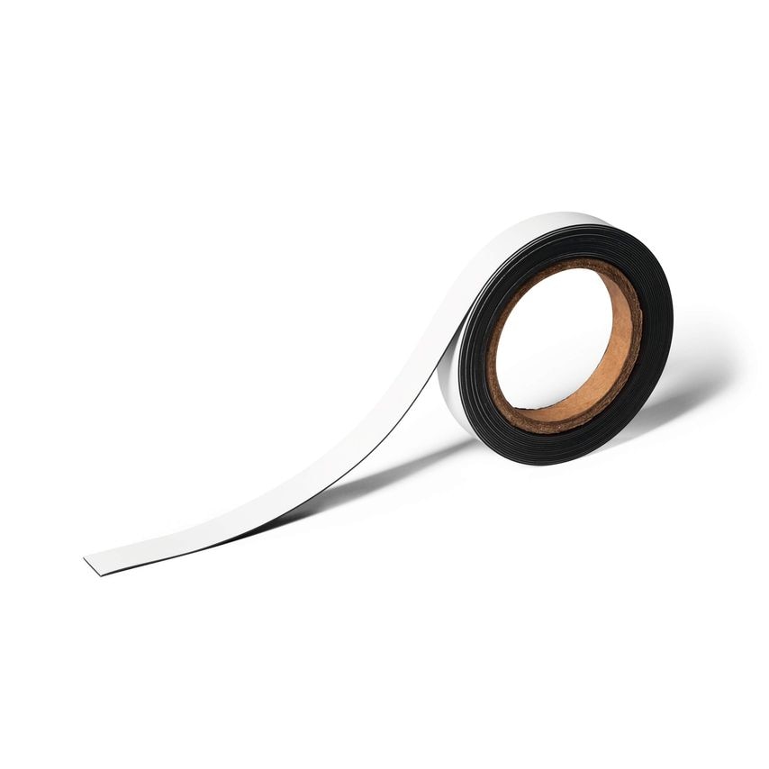 Durable Write on Magnetic Strips Labelling Tape for Markers, 20mm x 5m, White