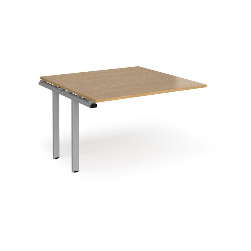 Dams Adapter Boardroom Table Add on Unit 1200mm X 1200mm - Silver Frame, Oak Top