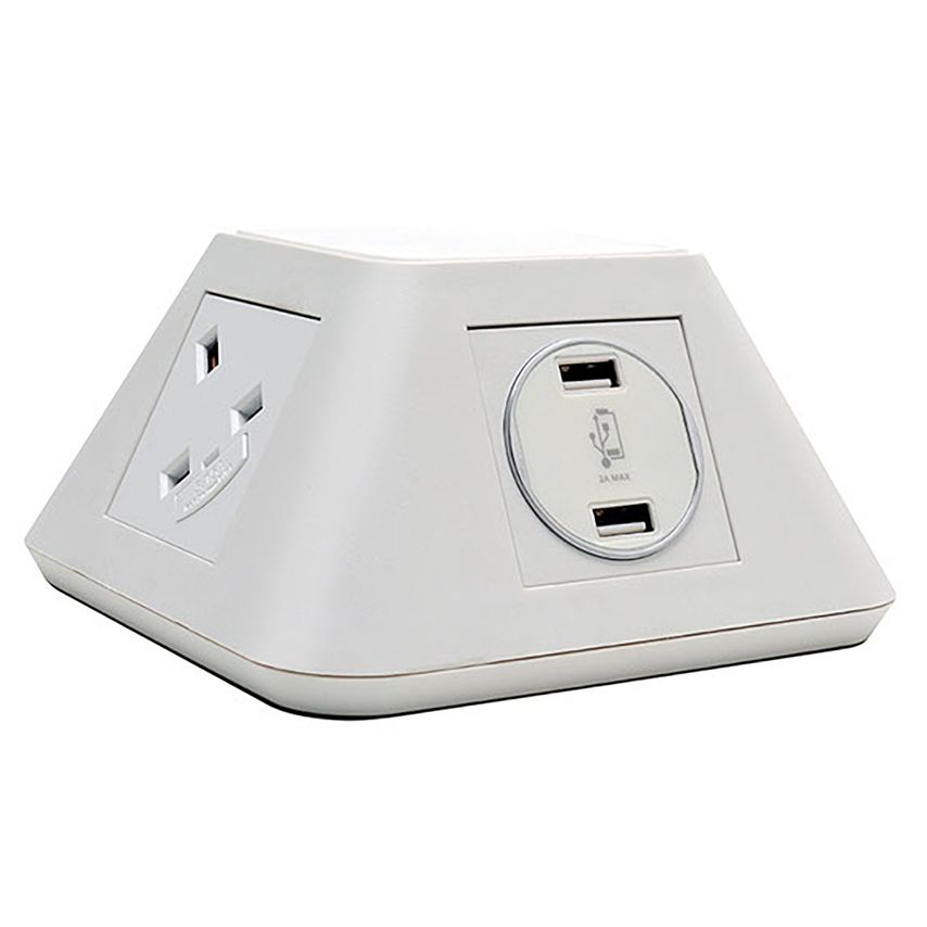 Inca On-Surface Power Module 2 X UK Sockets, 2 X Twin USB Fast Charge