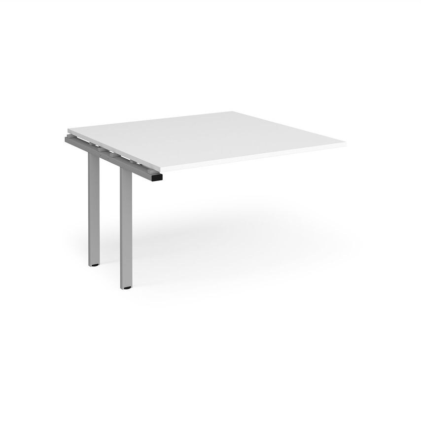 Dams Adapter Boardroom Table Add on Unit 1200mm X 1200mm - Silver Frame, White T